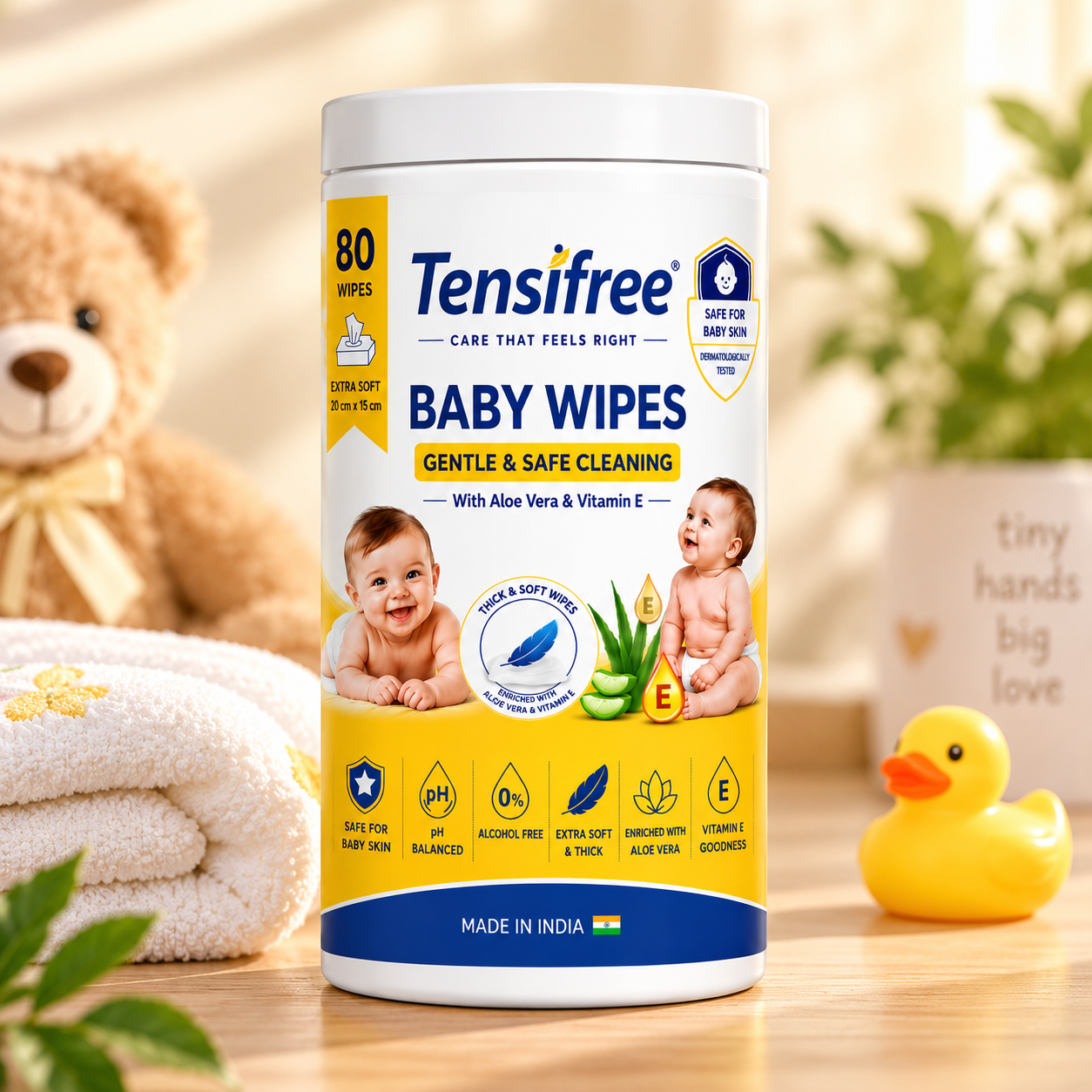 Tensifree Baby Wipes | 80 Wipes