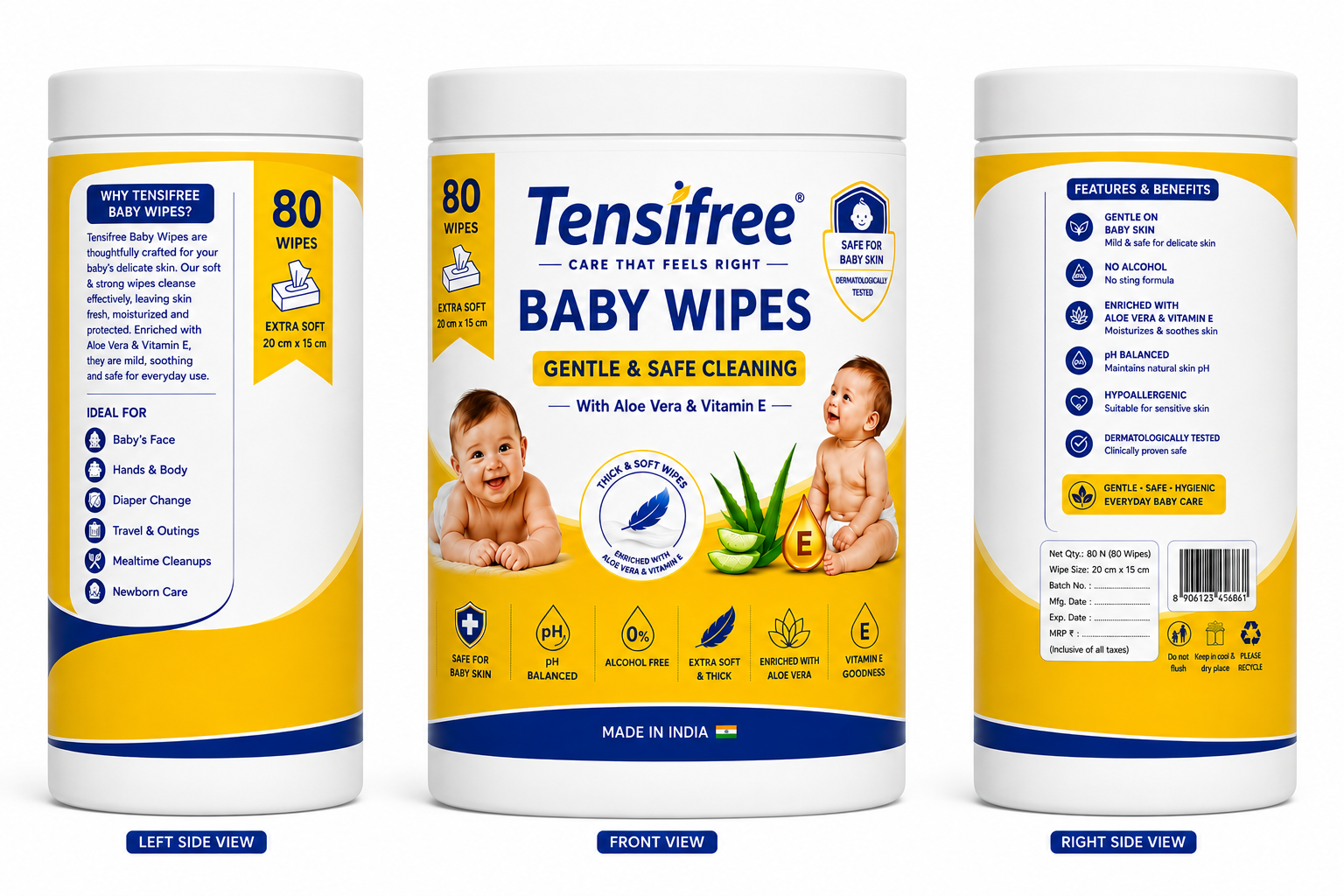 Tensifree Baby Wipes | 80 Wipes - Image 2