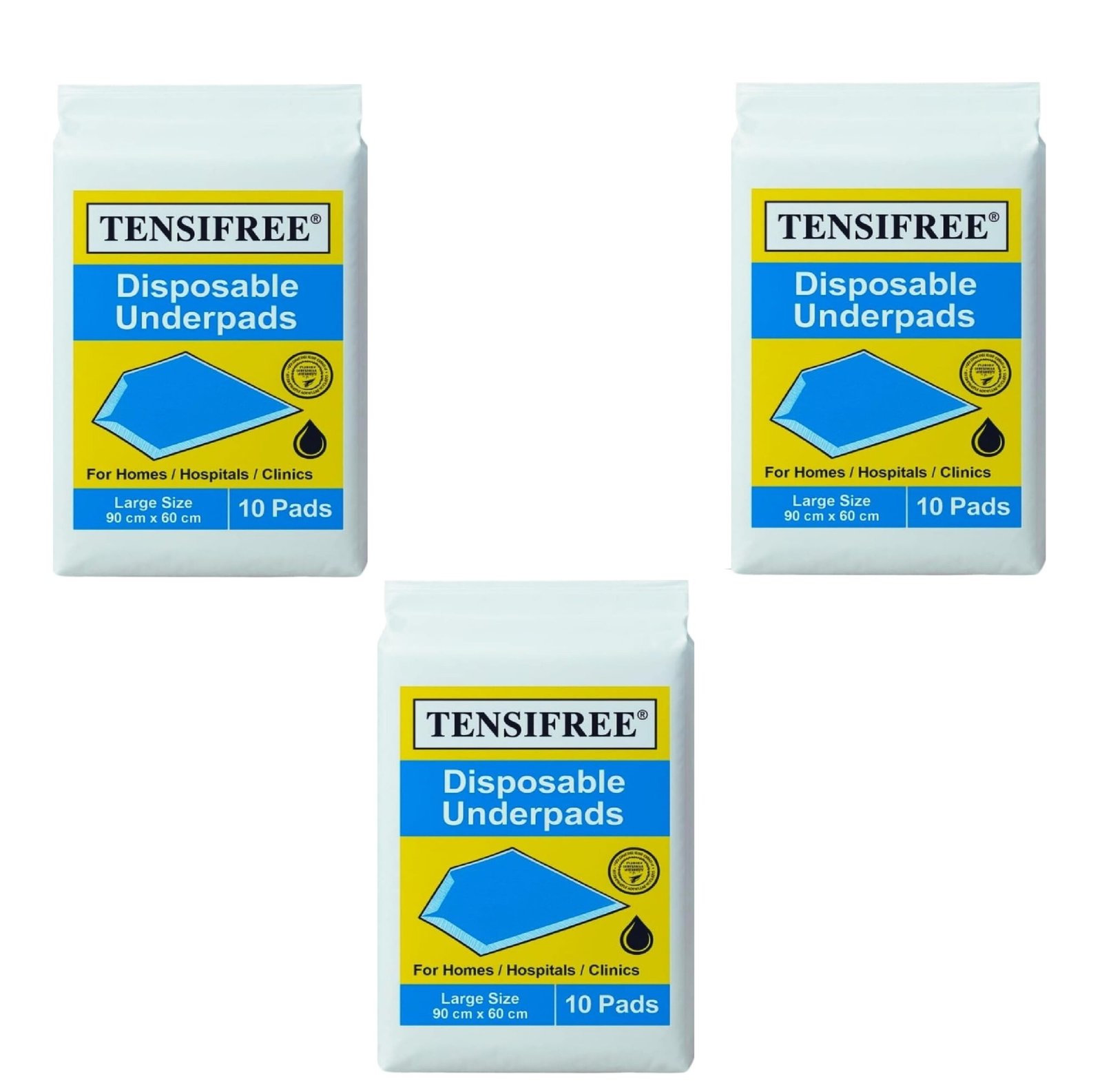 Tensifree Disposable Underpads | 3x10 Pads ( Pack of 30 )